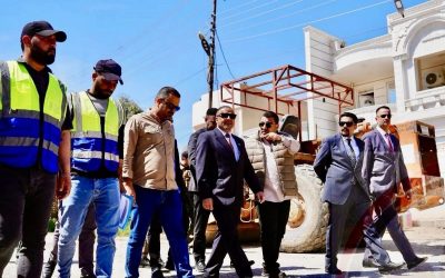 محافظ صلاح الدين يطلق مشروع إعادة تأهيل حي الضباط في القادسية بتكريت