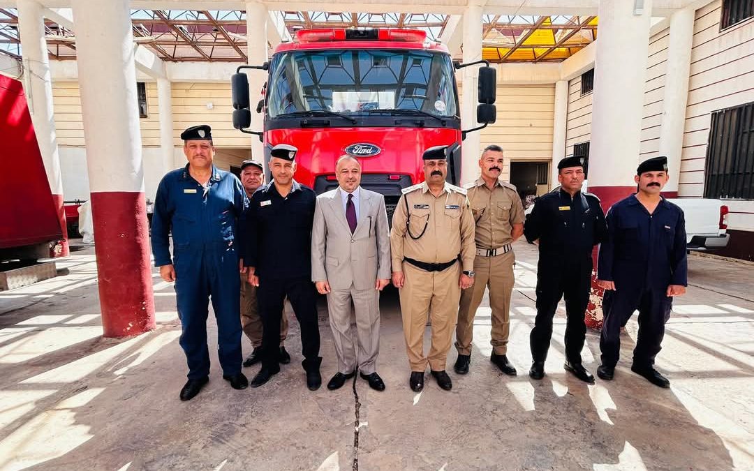 محافظ صلاح الدين يتفقّد مركز دفاع مدني العلم ويؤكد: دعم مفارز الحصاد أولوية لحماية الموسم الزراعي