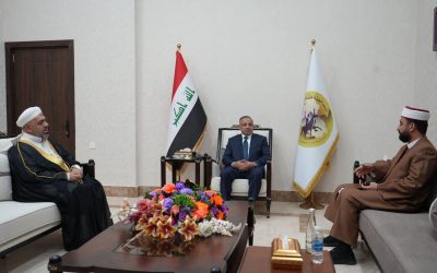 محافظ صلاح الدين يستقبل مدير الوقف السني في المحافظة بمناسبة توليه مهامه ويوجه بتطوير البرامج الدعوية ونشر ثقافة الاعتدال والوسطية