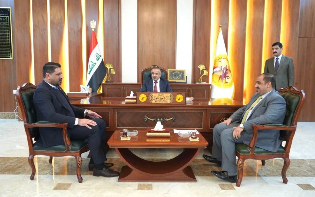 محافظ صلاح الدين يستقبل رئيس لجنة التربية ومعاون مدير عام التربية لاستكمال المناهج التربوية ضمن التوقيتات المحددة